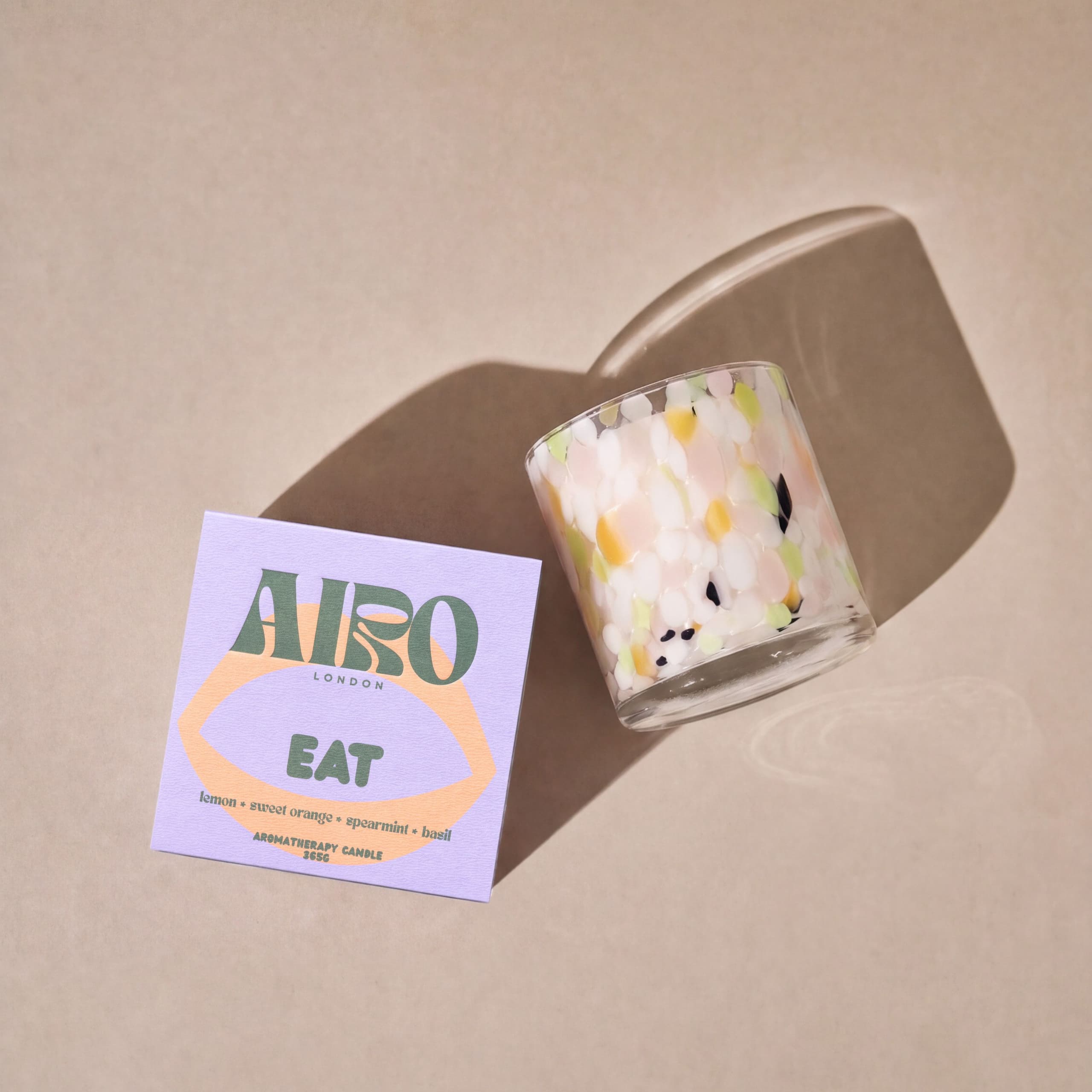 The Deodoriser Candle and its box, seen from above