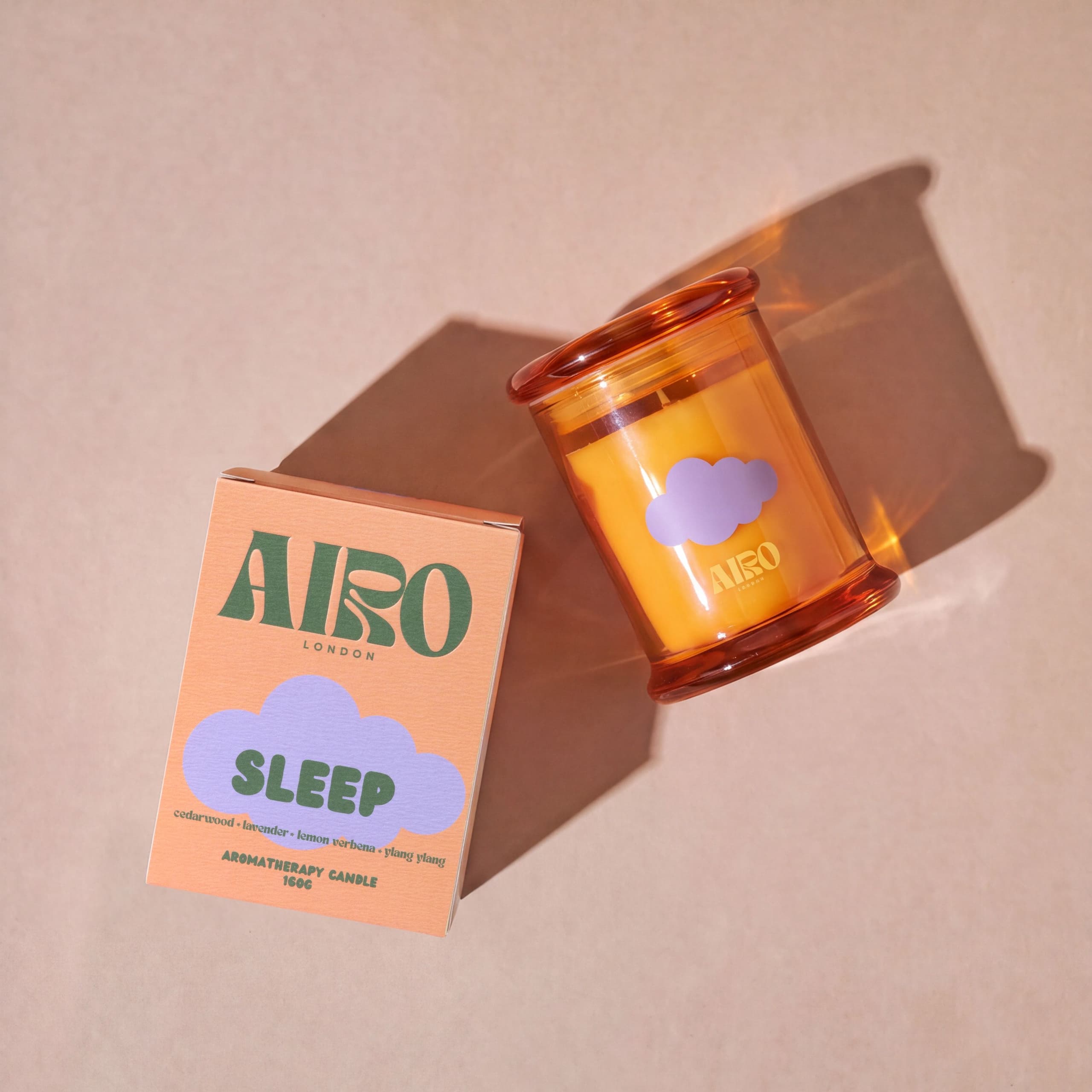The Relaxation Candle and its box, seen from above